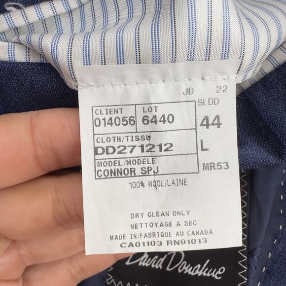 David Donahue Sport Coat Mens 44L Blue Plaid Connor Wool Dinner Jacket Yacht - Picture 7 of 13